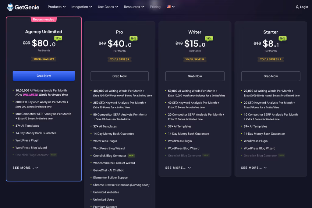 GetGenie 1 get genie pricing